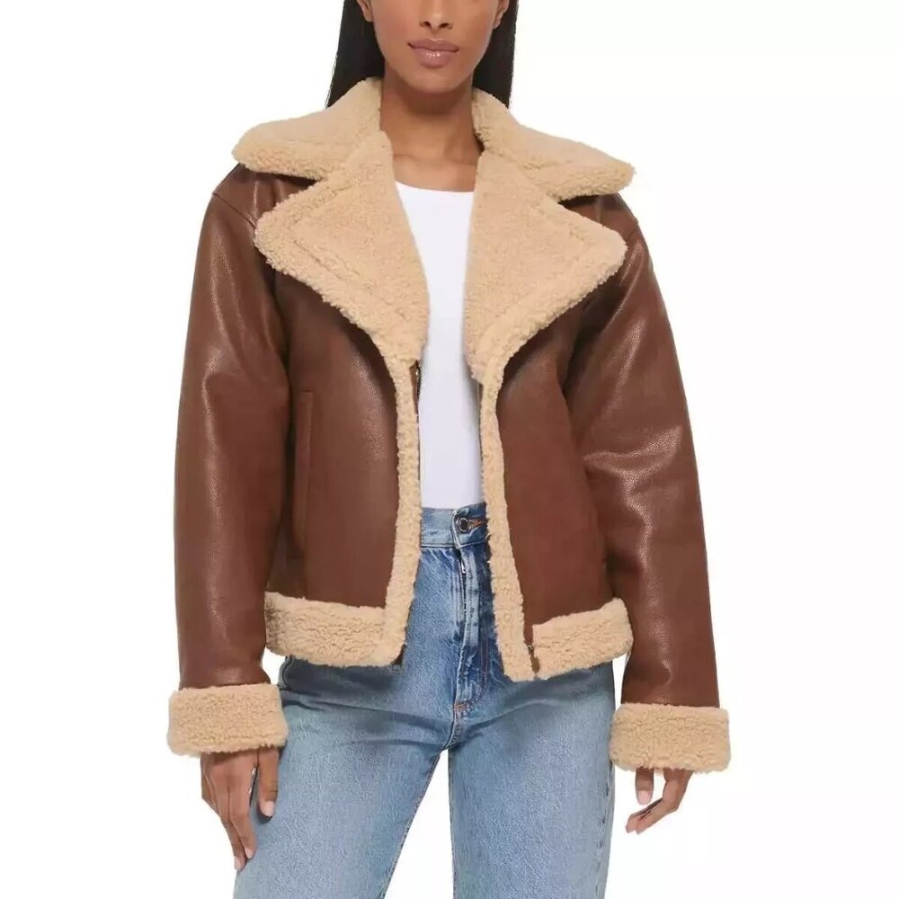 Levi's Women's Faux Leather Sherpa Lined Moto Jacket